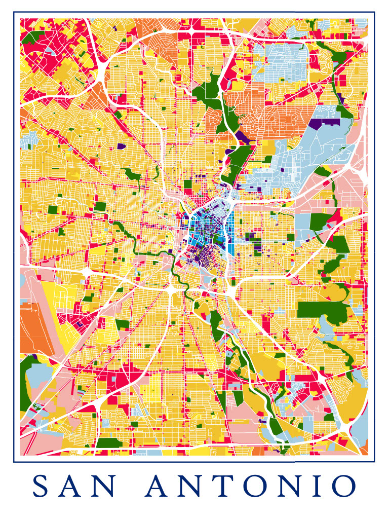 Land use map of San Antonio, TX
